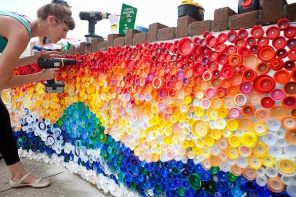 Beautiful Mosaic From Caps Left By Hurricane Sandy