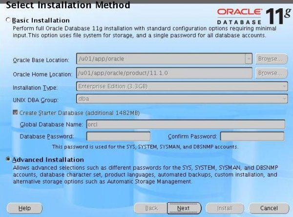 oracle installation step 1