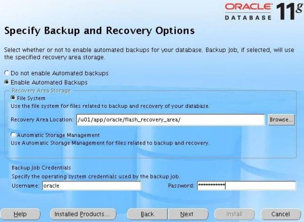 oracle installation step 12