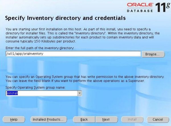oracle installation step 2