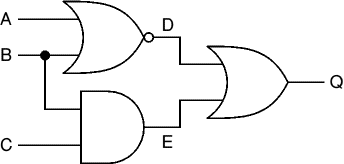 Combination of NOR, AND and OR gates