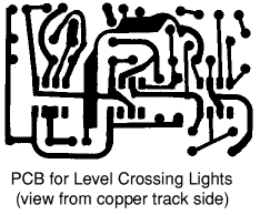 PCB track pattern model railway level crossing lights