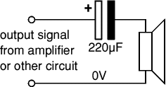 capacitor in series with loudspeaker